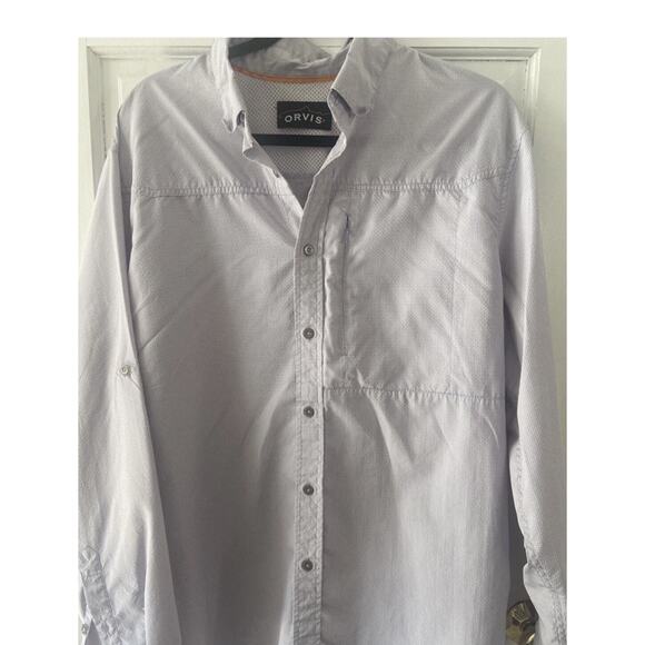 Orvis Men's Cream Long Sleeve Button Up Cream Color Size XL Active Fit - Picture 1 of 10